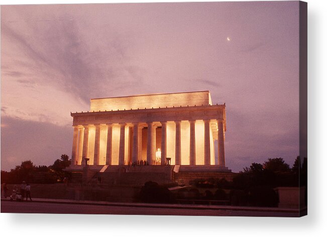 Lincoln Memorial Acrylic Print featuring the photograph Lincoln Memorial Washington D.C. at Night by Richard Singleton