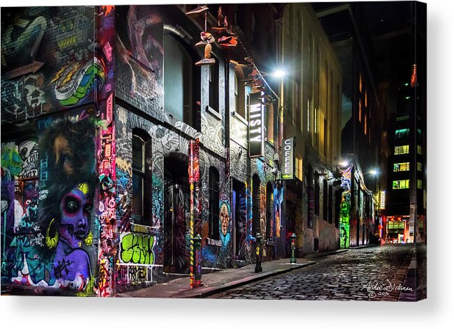 Graffiti Acrylic Print featuring the photograph M I S T Y by Andrew Dickman