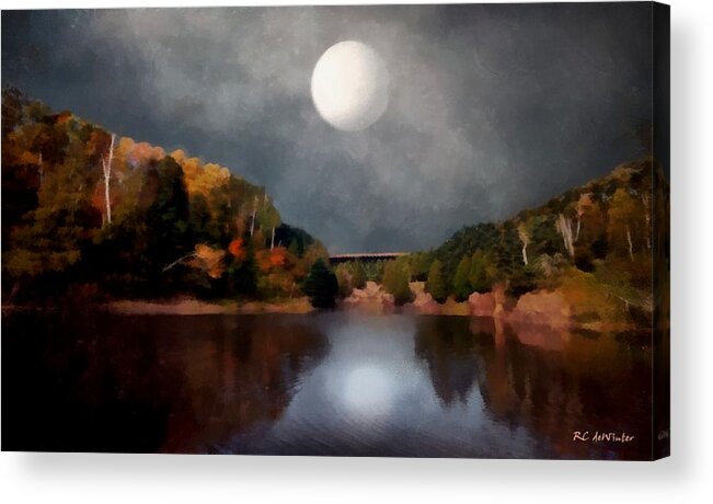 Landscape Acrylic Print featuring the painting Magic Moonlight by RC DeWinter
