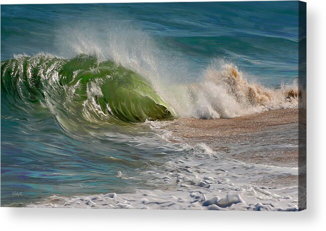 Ocean Wave Acrylic Print featuring the painting Momentum by Sue Brehant