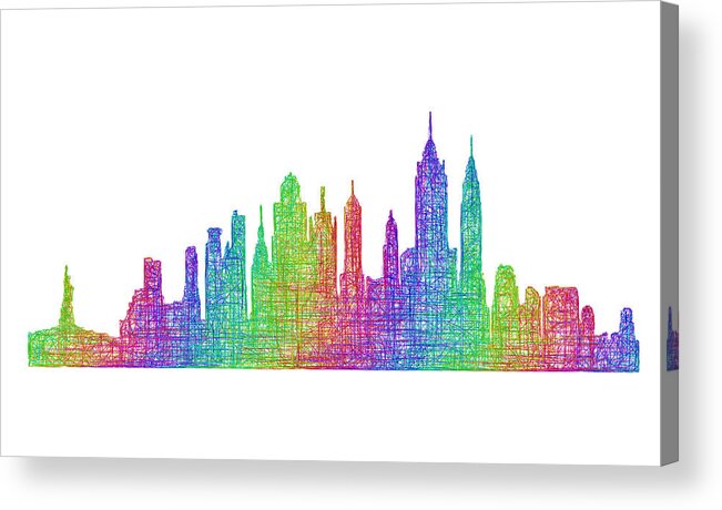 New York Acrylic Print featuring the digital art New York City skyline by David Zydd