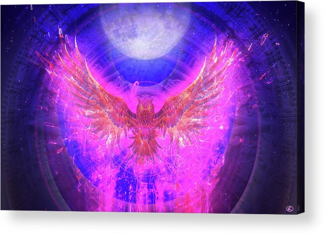 Owl Acrylic Print featuring the digital art Not What They Seem by Kenneth Armand Johnson