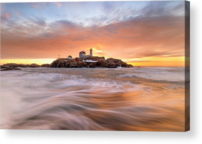 Nubble Lighthouse Acrylic Print featuring the photograph Nubble Lighthouse by Rob Davies