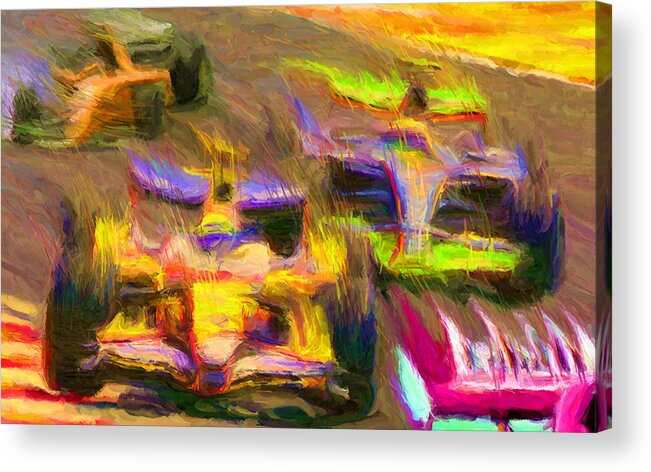 Car Acrylic Print featuring the digital art Overtaking by Caito Junqueira