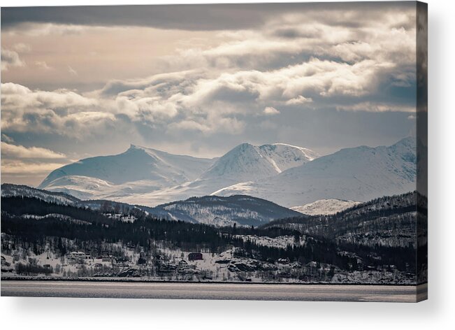 Landscape Acrylic Print featuring the photograph Peaks Near Rubbestad Norway by Adam Rainoff