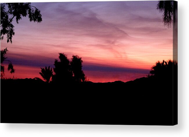 Pink Acrylic Print featuring the photograph Pink Sunset by Lessandra Grimley