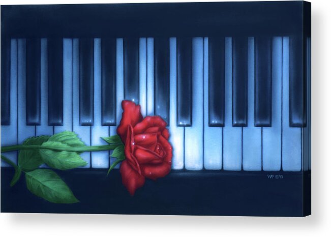 Piano Keyboard Acrylic Print featuring the painting Play It Again Sam by Wayne Pruse