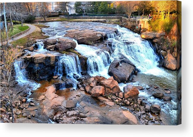 Reedy River Falls Acrylic Print featuring the photograph Reedy River Falls by James Potts