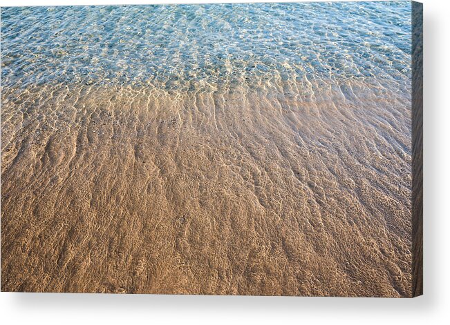 Abstract Acrylic Print featuring the photograph Seashore clear water with sandy beach for background by Michalakis Ppalis