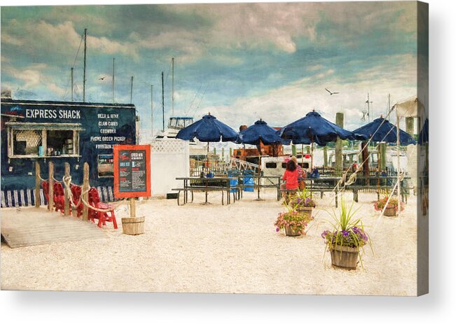 Food Clam Cakes Acrylic Print featuring the photograph Seaside Dining by Robin-Lee Vieira