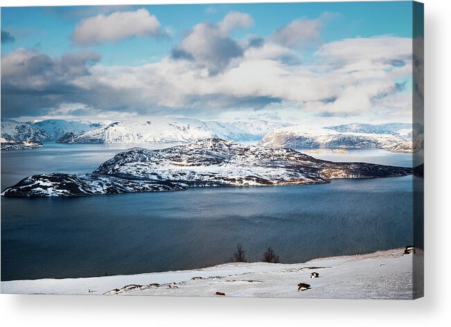 Badderfjorden Acrylic Print featuring the photograph Skorpa Noklan Island Badderfjorden Norway by Adam Rainoff