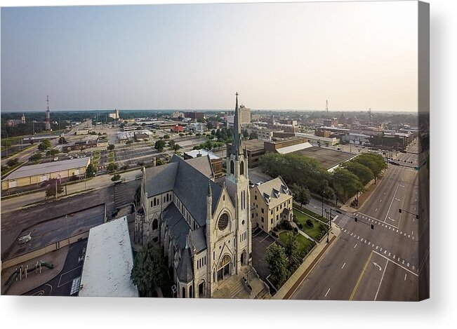 Decatur Illinois Acrylic Print featuring the photograph St. Pats Church by George Strohl