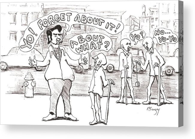 Street Scene Acrylic Print featuring the drawing Street Scene by R Allen Swezey