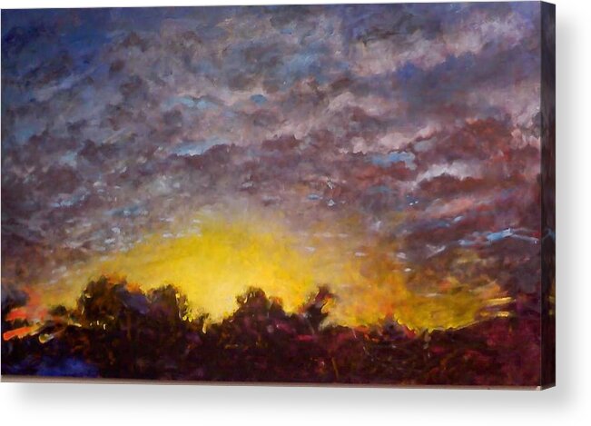 Landscape Acrylic Print featuring the painting Sunset Series Glow by Rich Houck