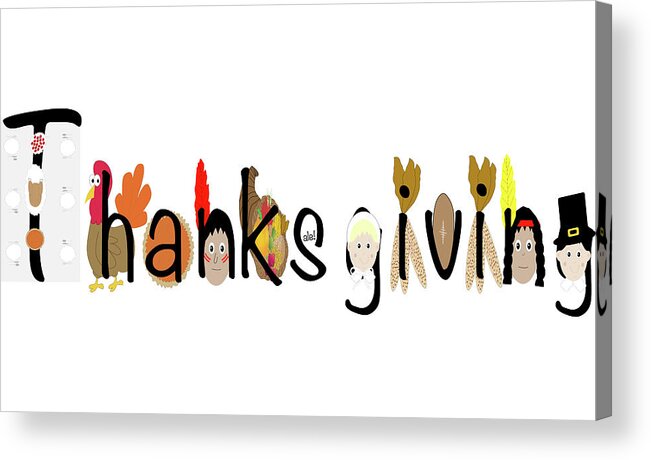 Illustration Acrylic Print featuring the photograph Thanksgiving illustration by Karen Foley