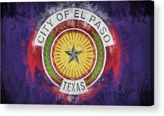 El Paso Acrylic Print featuring the digital art The El Paso Flag by JC Findley