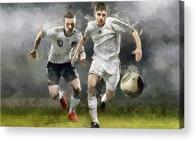 Football Acrylic Print featuring the painting The Game by Maciek Froncisz