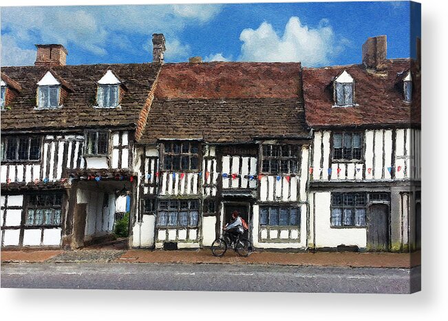 East Grinstead Acrylic Print featuring the digital art The Paperboy by Julian Perry