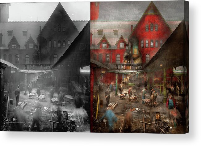 Train Acrylic Print featuring the photograph Train Station - Accident - Smasher disaster 1906 - Side by Side by Mike Savad