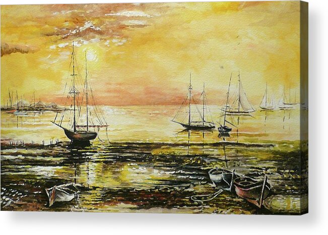 Yaghts Acrylic Print featuring the painting Tranquil Tide by Andrew Read