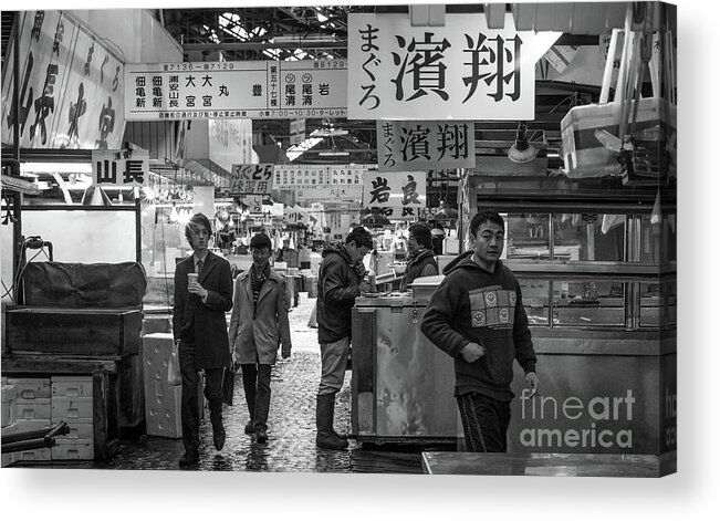 People Acrylic Print featuring the photograph Tsukiji Shijo, Tokyo Fish Market, Japan 2 by Perry Rodriguez