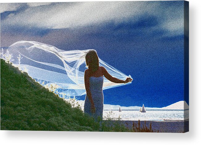 Wedding Acrylic Print featuring the photograph Wedding Day at The Great Salt Lake by Ross Lewis