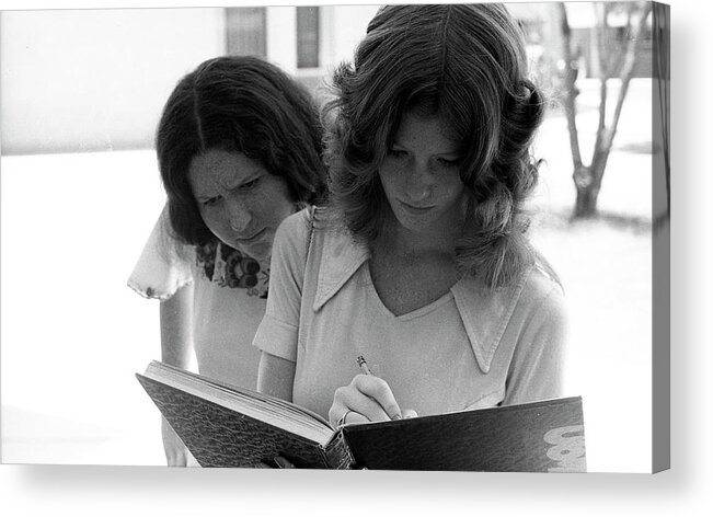 Phoenix Acrylic Print featuring the photograph Yearbook Signing, 1972, Part 1 by Jeremy Butler