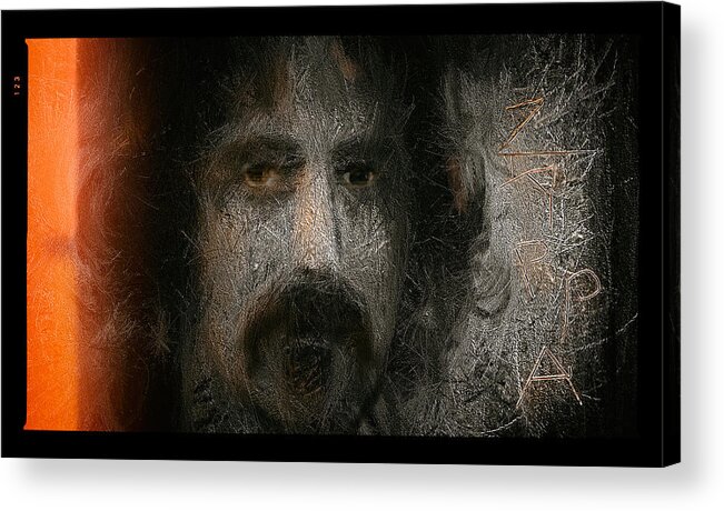 Frank Zappa Acrylic Print featuring the painting Zappa-The Deathless Horsie by Michael Cleere