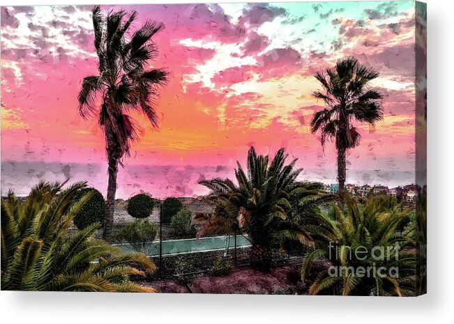 Sunset Acrylic Print featuring the digital art Another Sunset by Bill King