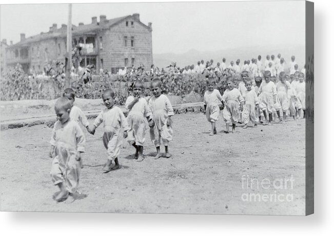 Child Acrylic Print featuring the photograph Armenian Orphans At A Russian Childrens by Bettmann