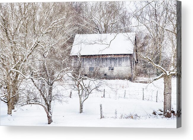 Barn Acrylic Print featuring the photograph Barn in the Snow #2608 by Susan Yerry