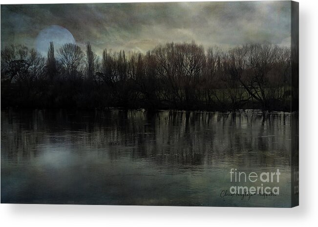 Monotone Acrylic Print featuring the photograph Blue Moon River by Chris Armytage
