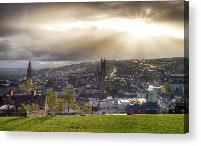 Tranquility Acrylic Print featuring the photograph Cork City Skyline by Ian Gethings