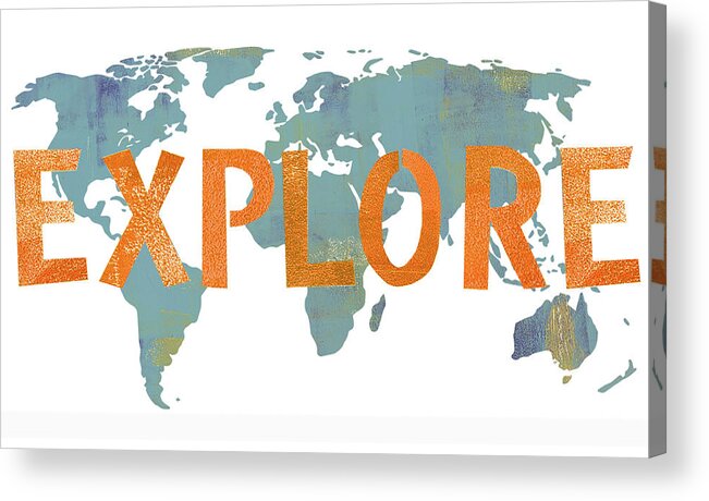 Explore Map Acrylic Print featuring the painting Explore Map by Summer Tali Hilty