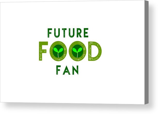  Acrylic Print featuring the drawing Future Food Fan centered - two greens by Charlie Szoradi
