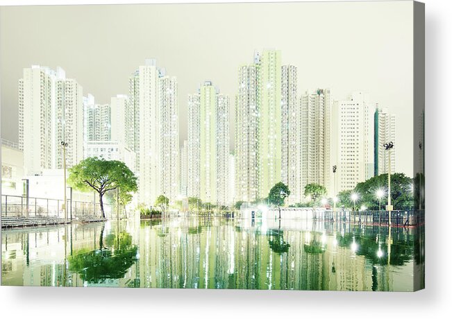 Tranquility Acrylic Print featuring the photograph Hong Kong Skyline by Spreephoto.de