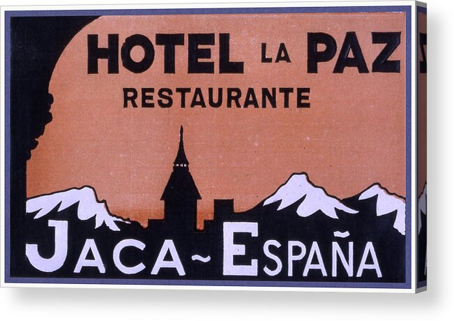 Luggage Acrylic Print featuring the painting Hotel La Paz by Unknown