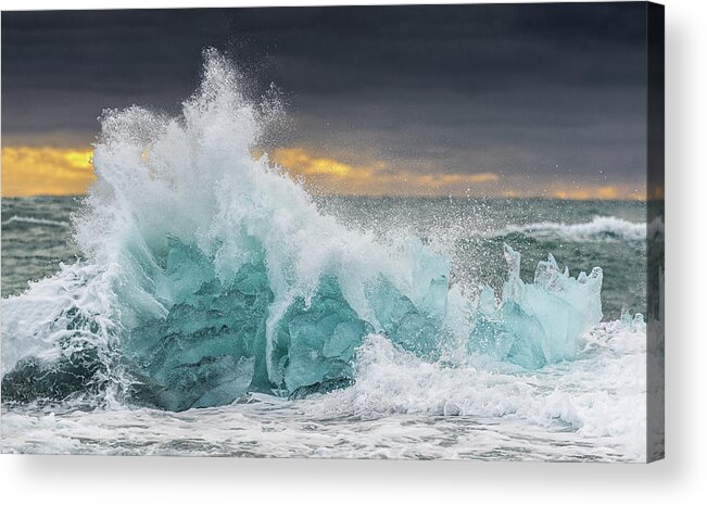 Iceland Acrylic Print featuring the photograph Icy Wave by Marc Pelissier