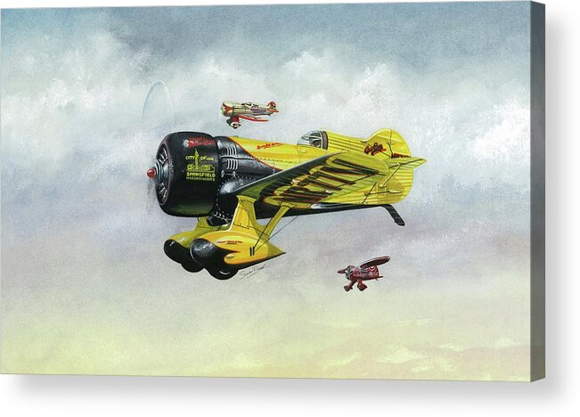 Granville Acrylic Print featuring the painting Lowell Bayle's Gee Bee by Simon Read