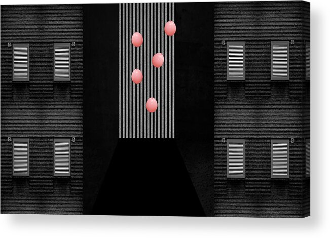 Abstract Acrylic Print featuring the photograph More Balloons by Inge Schuster
