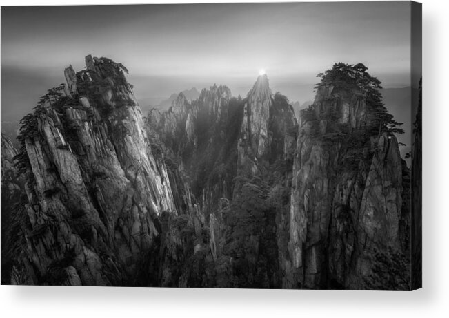 Mountain Acrylic Print featuring the photograph On The Top by Joshua Zhang