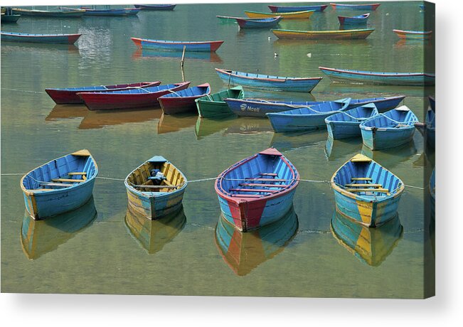 Rowboats Acrylic Print featuring the photograph Pastel reflections by Leslie Struxness