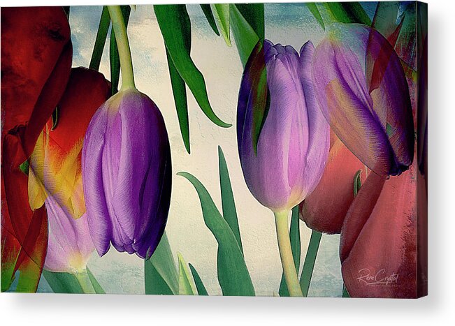 Tulips Acrylic Print featuring the photograph Topsy Turvy Tulips by Rene Crystal