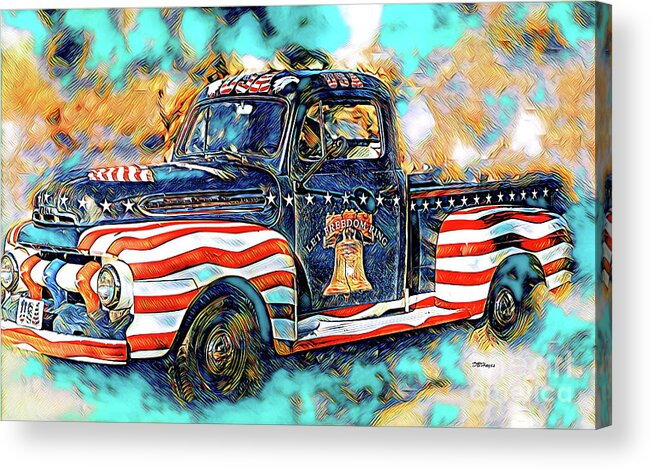 Trucks Acrylic Print featuring the mixed media Trucking USA 2 by DB Hayes