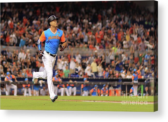 People Acrylic Print featuring the photograph Giancarlo Stanton by Mike Ehrmann
