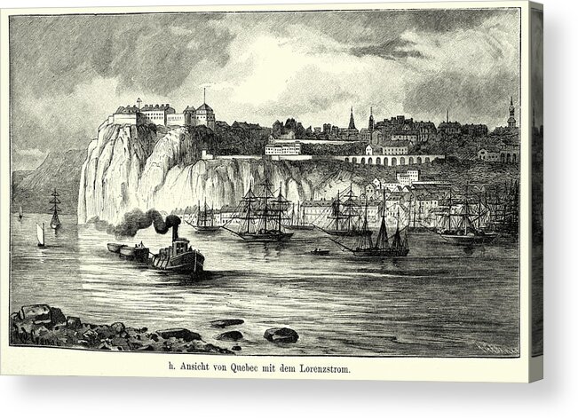 1880-1889 Acrylic Print featuring the drawing 19th Century North America - Quebec by Duncan1890