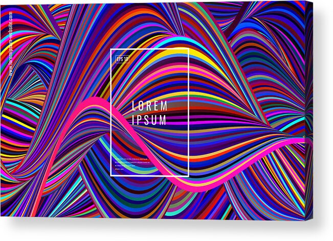 Curve Acrylic Print featuring the drawing Bright colors background #2 by Studio-Pro