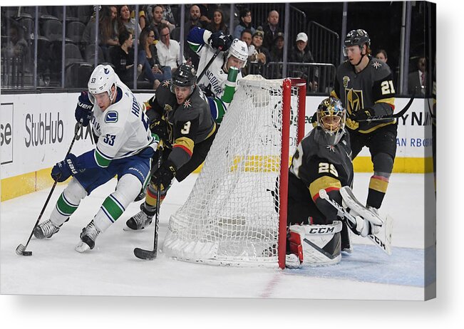 Bo Horvat Acrylic Print featuring the photograph Vancouver Canucks v Vegas Golden Knights #7 by Ethan Miller