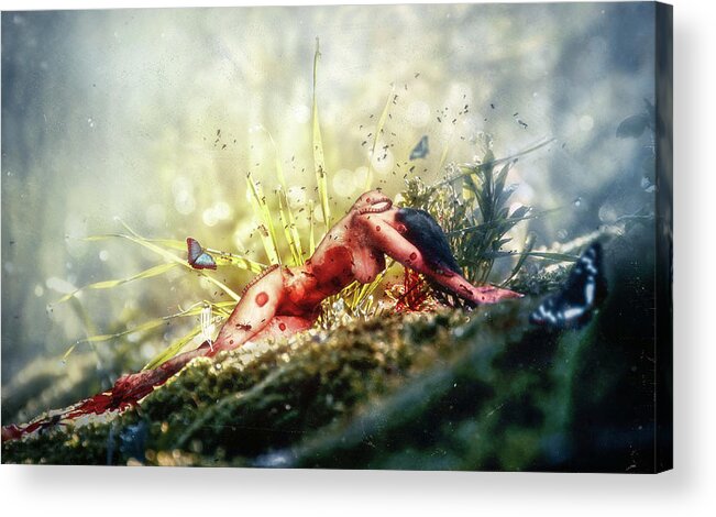 Surreal Acrylic Print featuring the digital art A Matter of Decay by Mario Sanchez Nevado