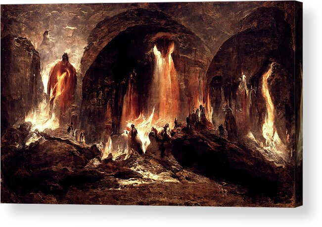 Dante Acrylic Print featuring the painting Abandon all hope, you who enter here, 03 by AM FineArtPrints